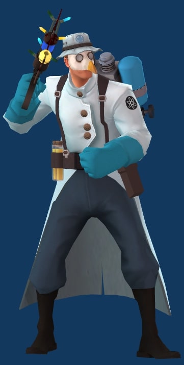 Fun Fact: I have a festive ubersaw (the weapon pictured) tattooed on my leg.